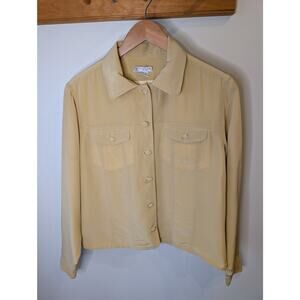 Grace Chuang New York Butter Yellow 100% Silk Jacket Medium Vintage Quiet Luxury